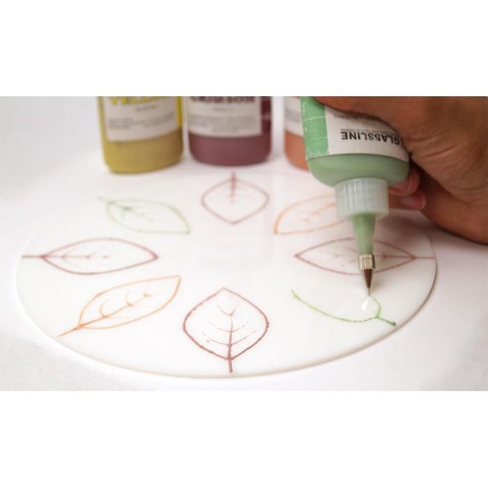 Glassline Lead-Free Fusing Glass Paint Bottle Pen Kit - 14 Colors &#x26; 1 Tip Set