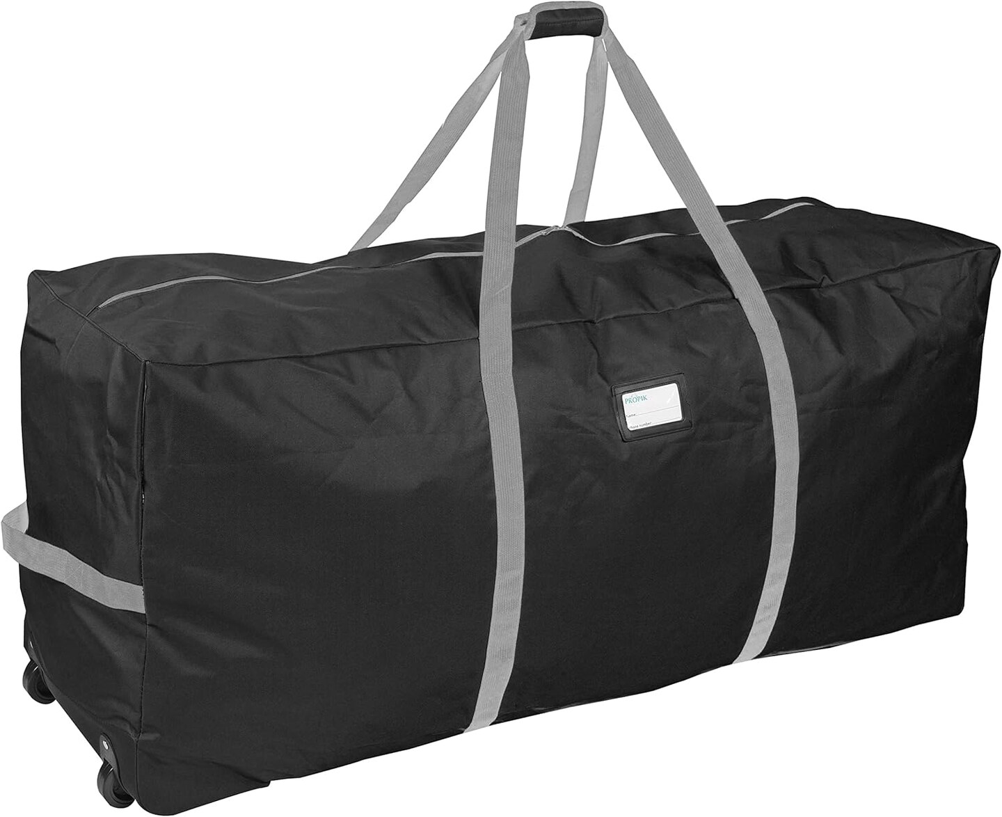 Rolling Christmas Tree Storage Bag, Fits Up to 7.5 Ft. Tall Disassembled Holiday Tree, 22&#x22; x 16&#x22; x 50&#x22;, Large Heavy Duty Xmas Storage Container with 2 Wheels &#x26; Handles, 600D Oxford (Black)