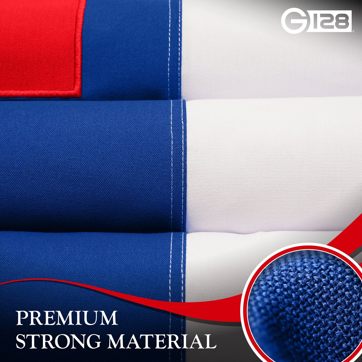 G128 Combo Pack: American USA Flag 2.5x4 Ft &#x26; Christian Flag 2.5x4 Ft, Both Embroidered SPUN Polyester, Indoor/Outdoor, Brass Grommets