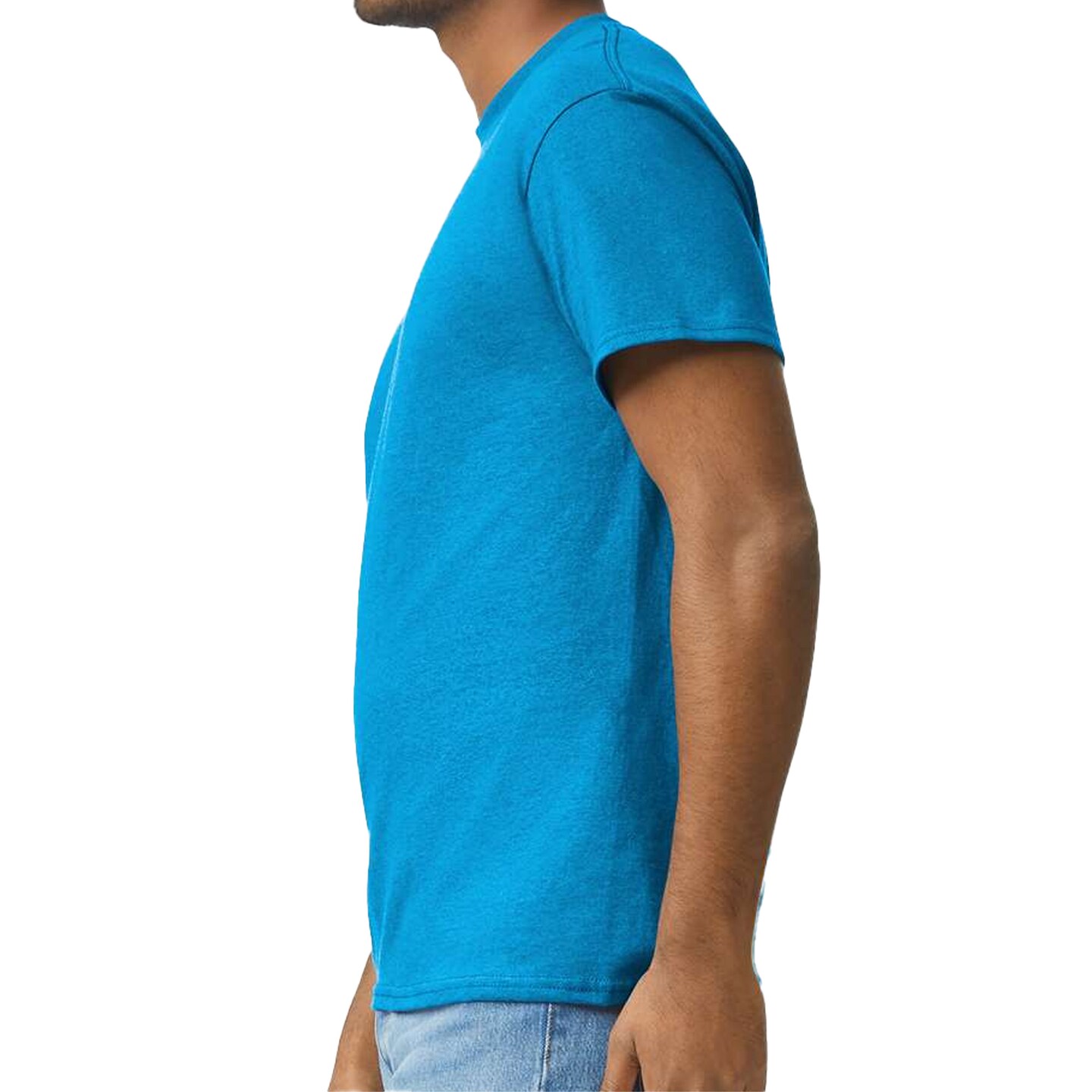 Gildan Men's Ultra Cotton Short Sleeve T-Shirt, Adult Blank Tee for DIY Printing, Sapphire (S- 5XL)