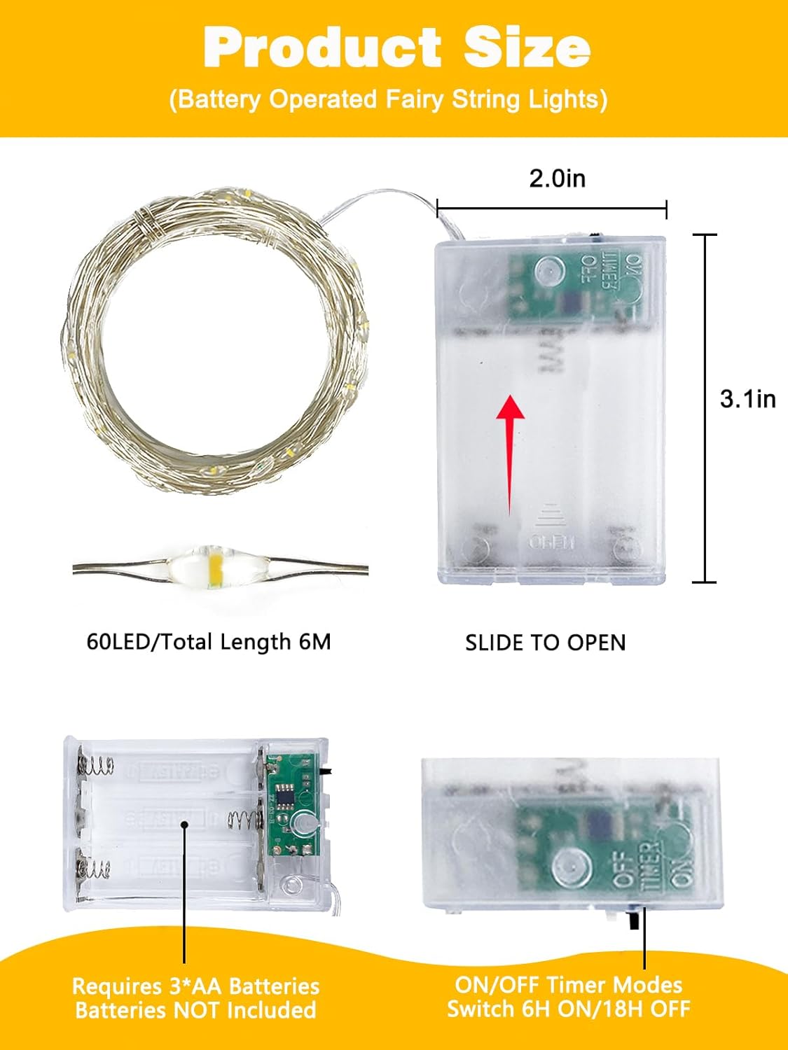 4 Pack 80FT 240 LED Battery Operated Fairy Lights with Timer – Waterproof Twinkle String Lights for Bedroom, Centerpiece, Christmas & Outdoor Décor (Warm White)