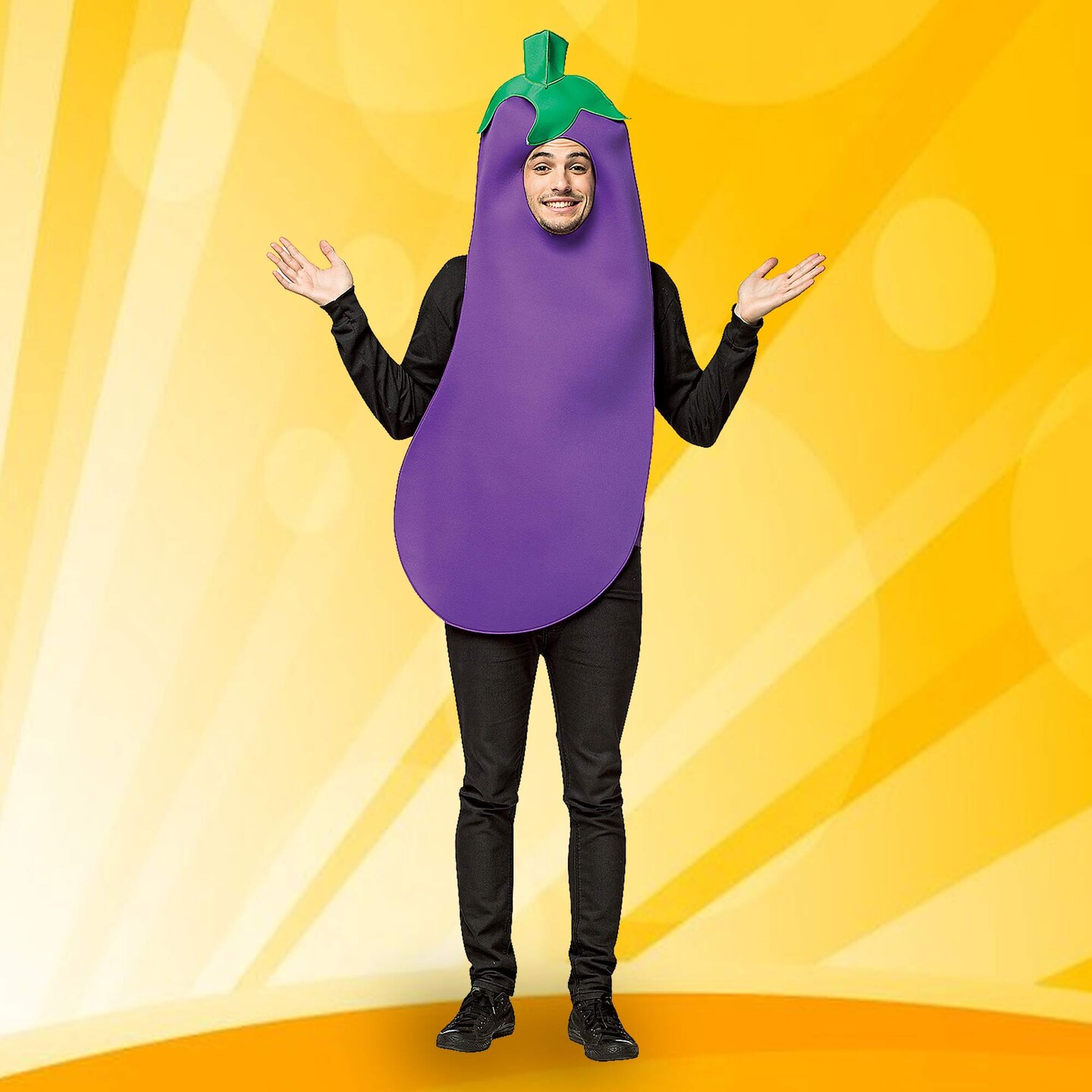 Hilarious Purple Eggplant Adult Costume Tunic Emoji Inspired Fits Most