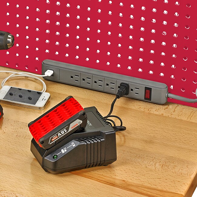 Seville Classics UltraHD Lighted Workcenter w/ Wood Top and Pegboard