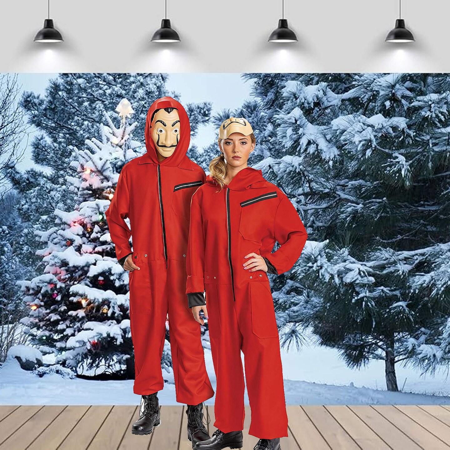 Money Heist Adult Costume Red Jumpsuit with Mask Netflix Series Large