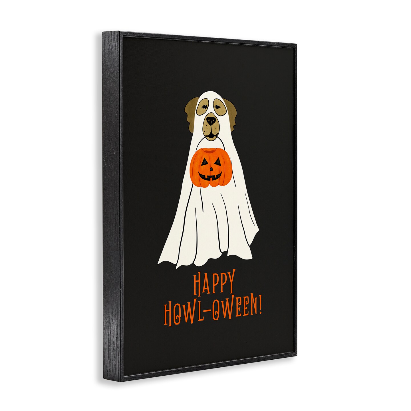 Happy Howl-oween Ghost Dog Framed Giclee Art