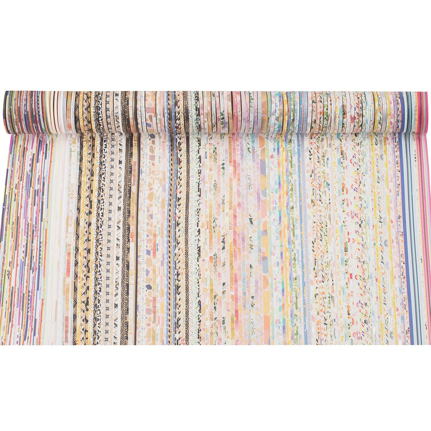 Extra Slim Washi Tape Set – 80+ Rolls Super Skinny Decorative Masking Tape with Random Patterns & Gold Foil Detailing, Perfect for DIY Crafts, Journals & Gift Wrapping