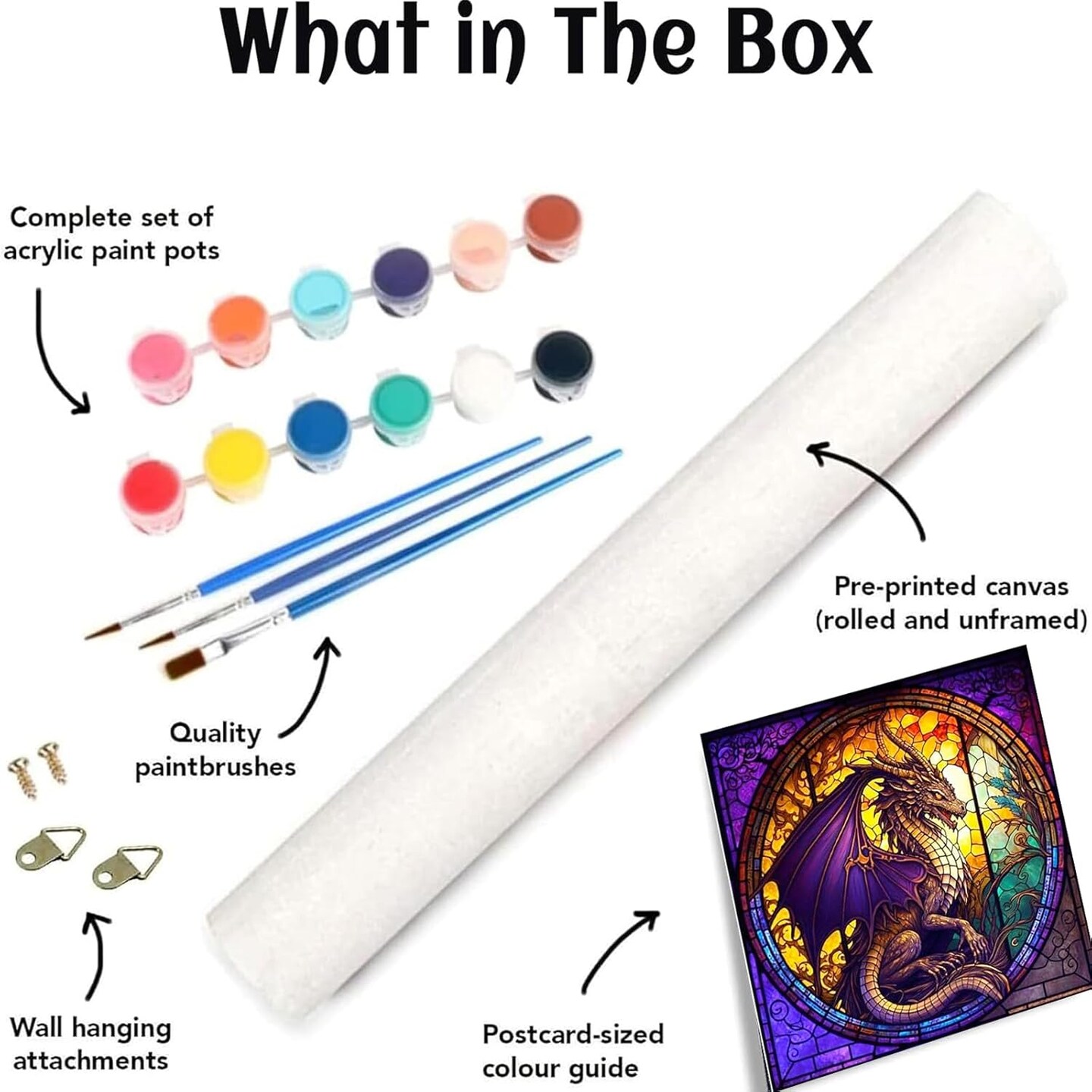 15.7x15.7inch - 4pcs Adult Paint by Number Kits(Dragon)