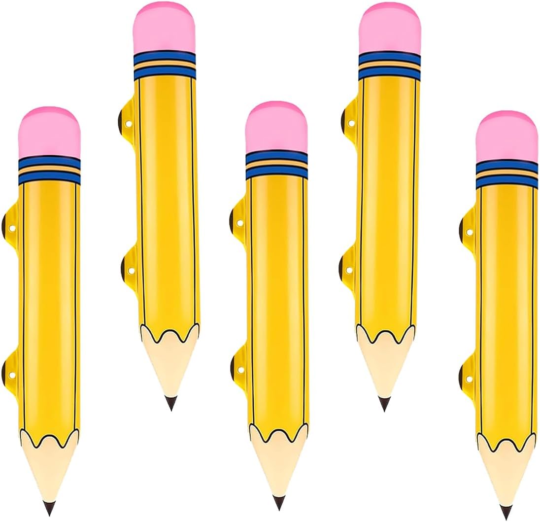Big Back To School Balloons Set Giant Large Inflatable Balloon Yellow Pencil Prop Hanging Decorations Back To School Decorations (5 Yellow pencils)