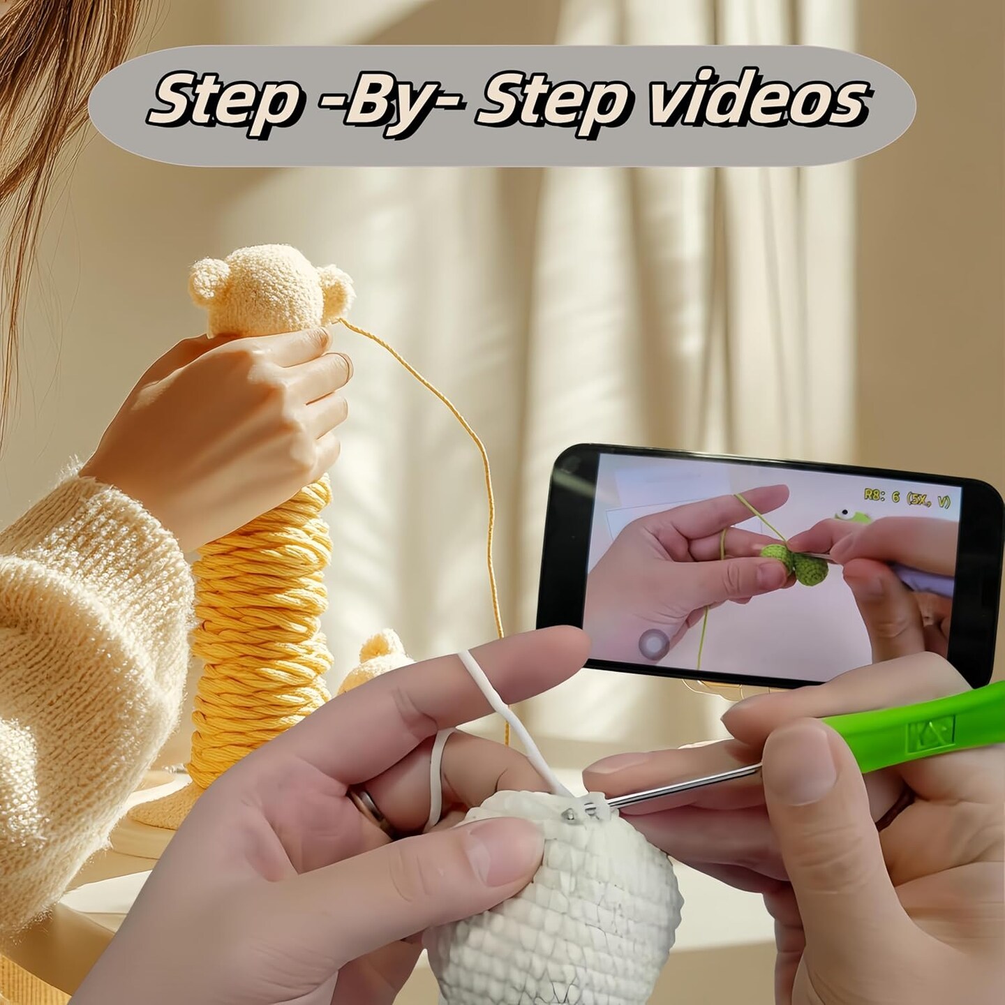 7-Piece DIY Crochet Kit for Beginners