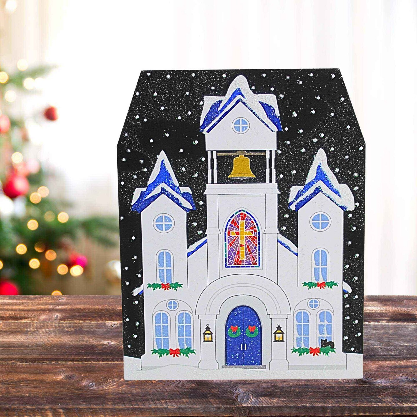 Cat's Meow Village 5.25 In True North Church Christmas Christmas Village , Lightweight Christmas Decor 2025 North Pole Series