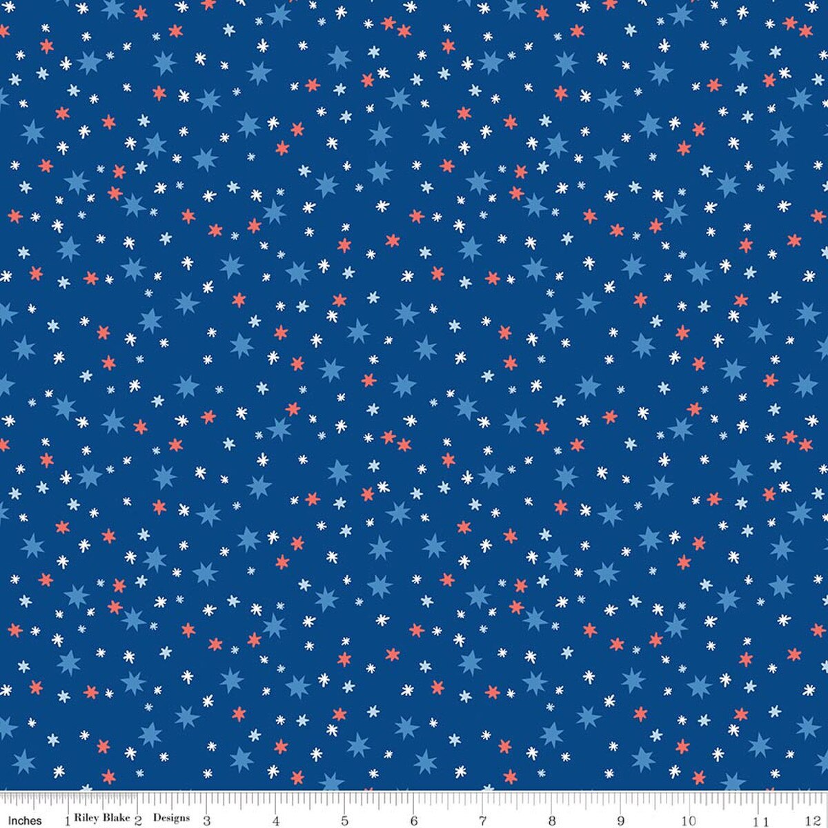 Stars in Blue (c17204-blue) | Firecracker | My Mind's Eye | Riley Blake