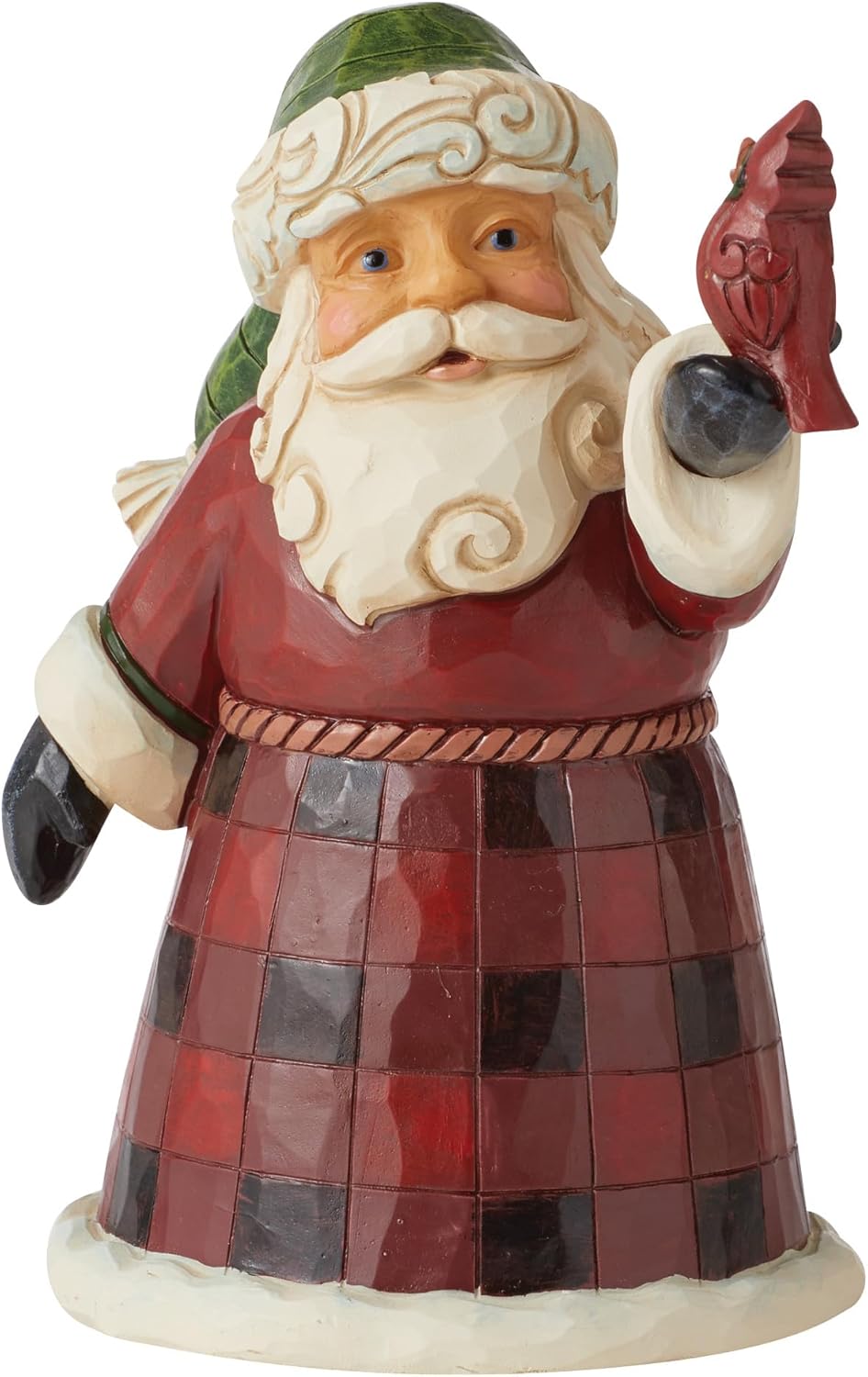 Jim Shore Heartwood Creek Buffalo Plaid Santa Pint-Sized Figurine, 5 Inch, Multicolor