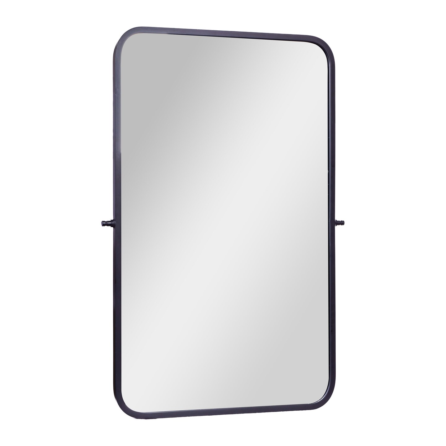 Emma and Oliver Mason Pivot Wall Mirror with Slim Frame and Silver Backed Glass for Clarity for Bathrooms
