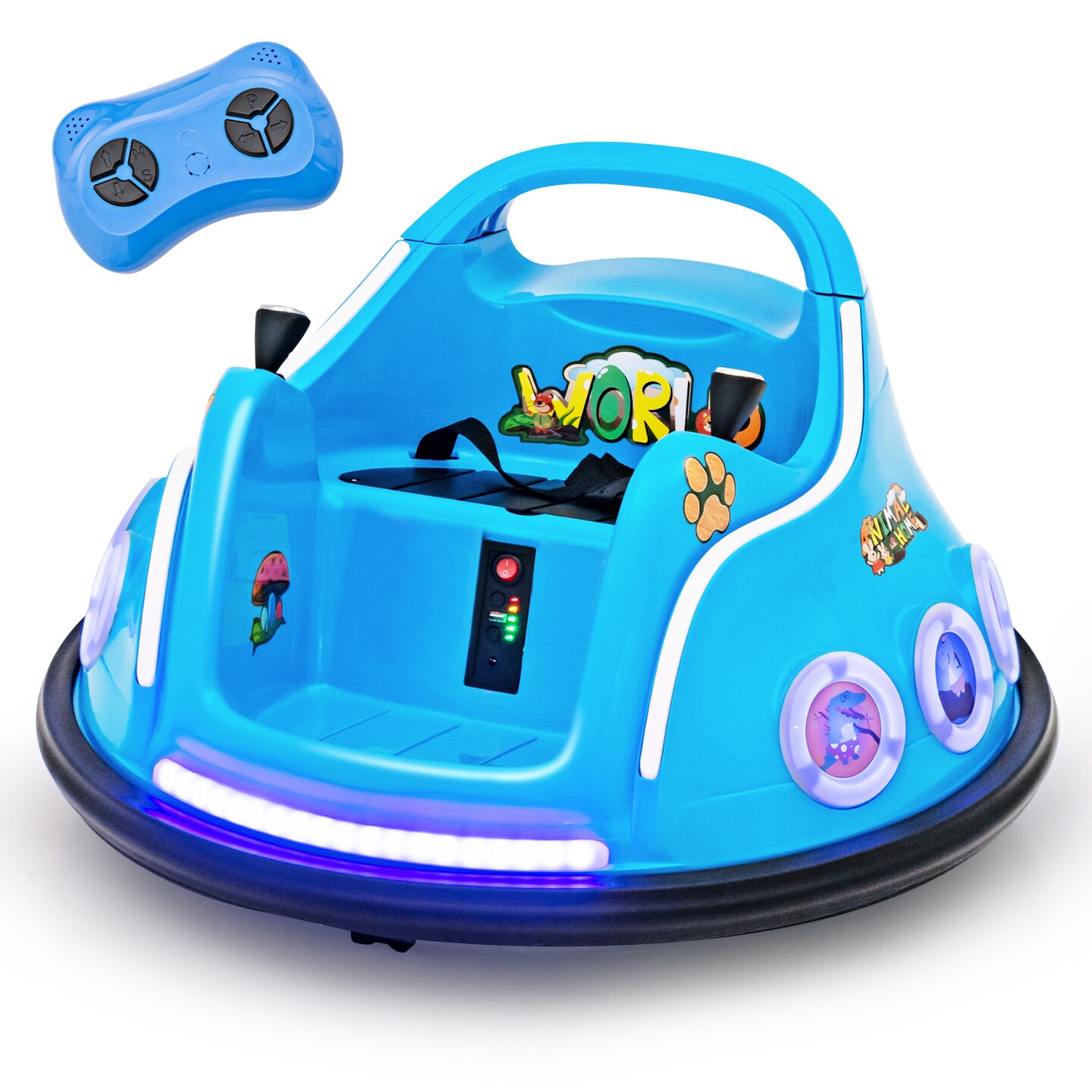 Kids Electric Bumper Car 12V 360-Degree Spin Remote Control LED Music Ride On