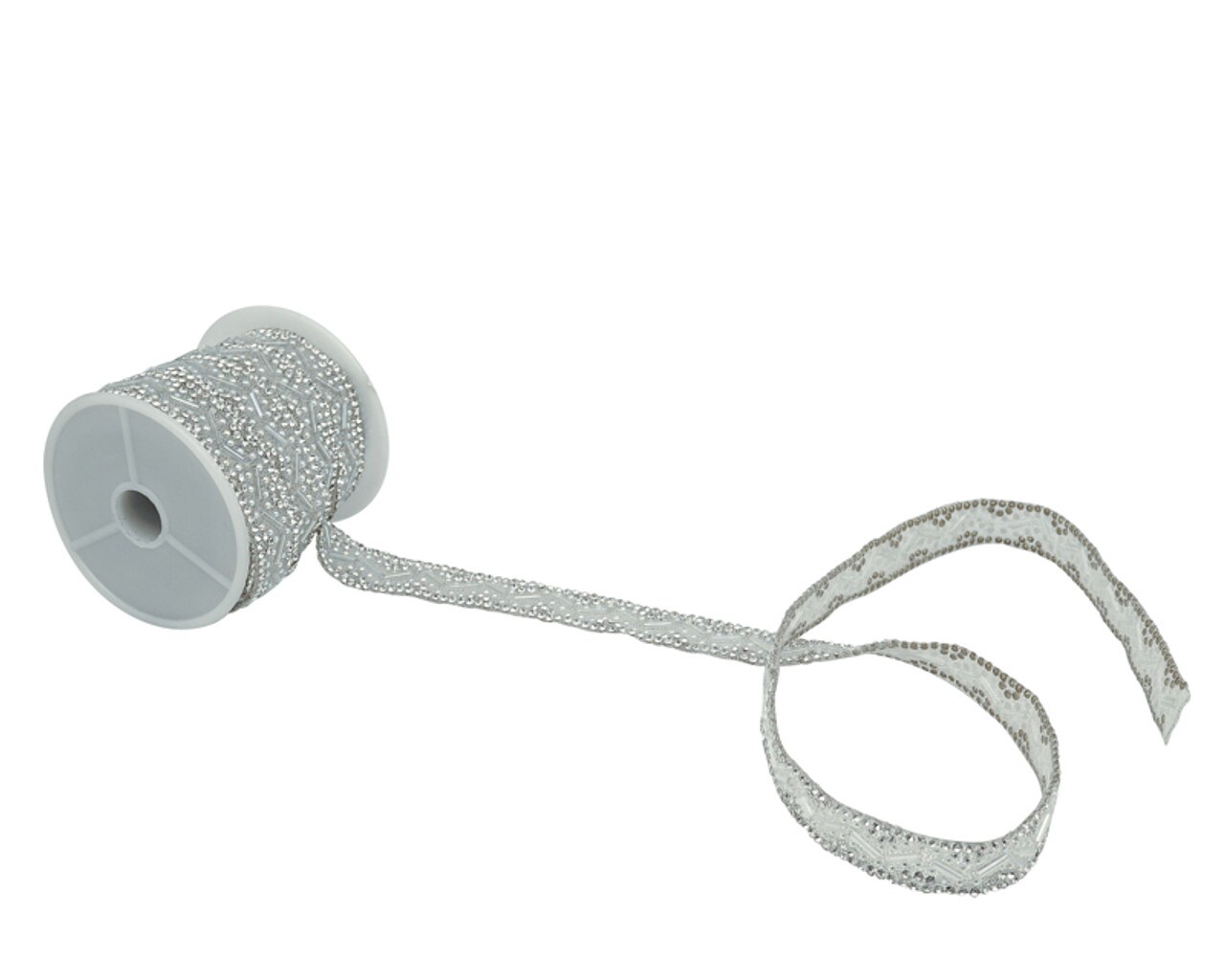 1/2" x 5 Yards Silver Crystal Cluster Iron-On Rhinestone Trim Pack of 1