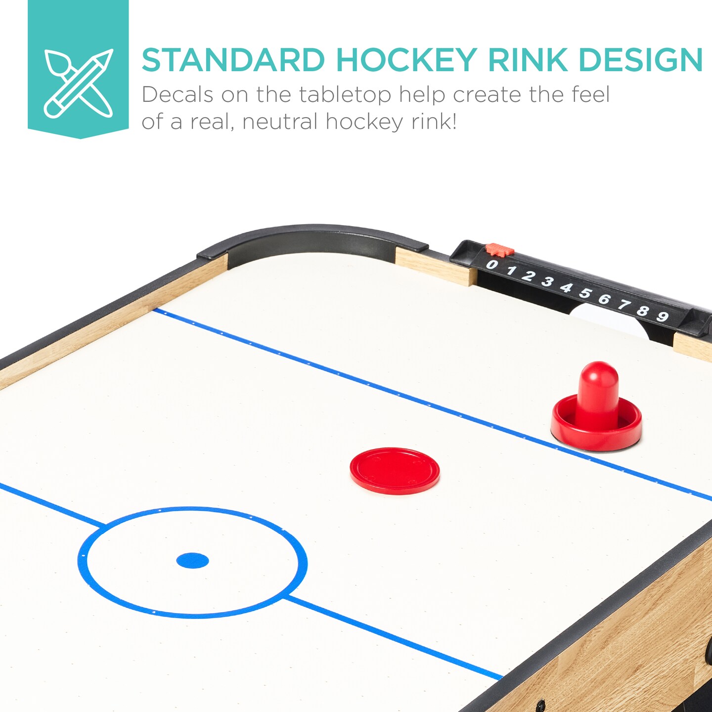 Best Choice Products 40in Air Hockey Arcade Table w/ 100V Motor, Electric Fan, 2 Strikers, 2 Pucks