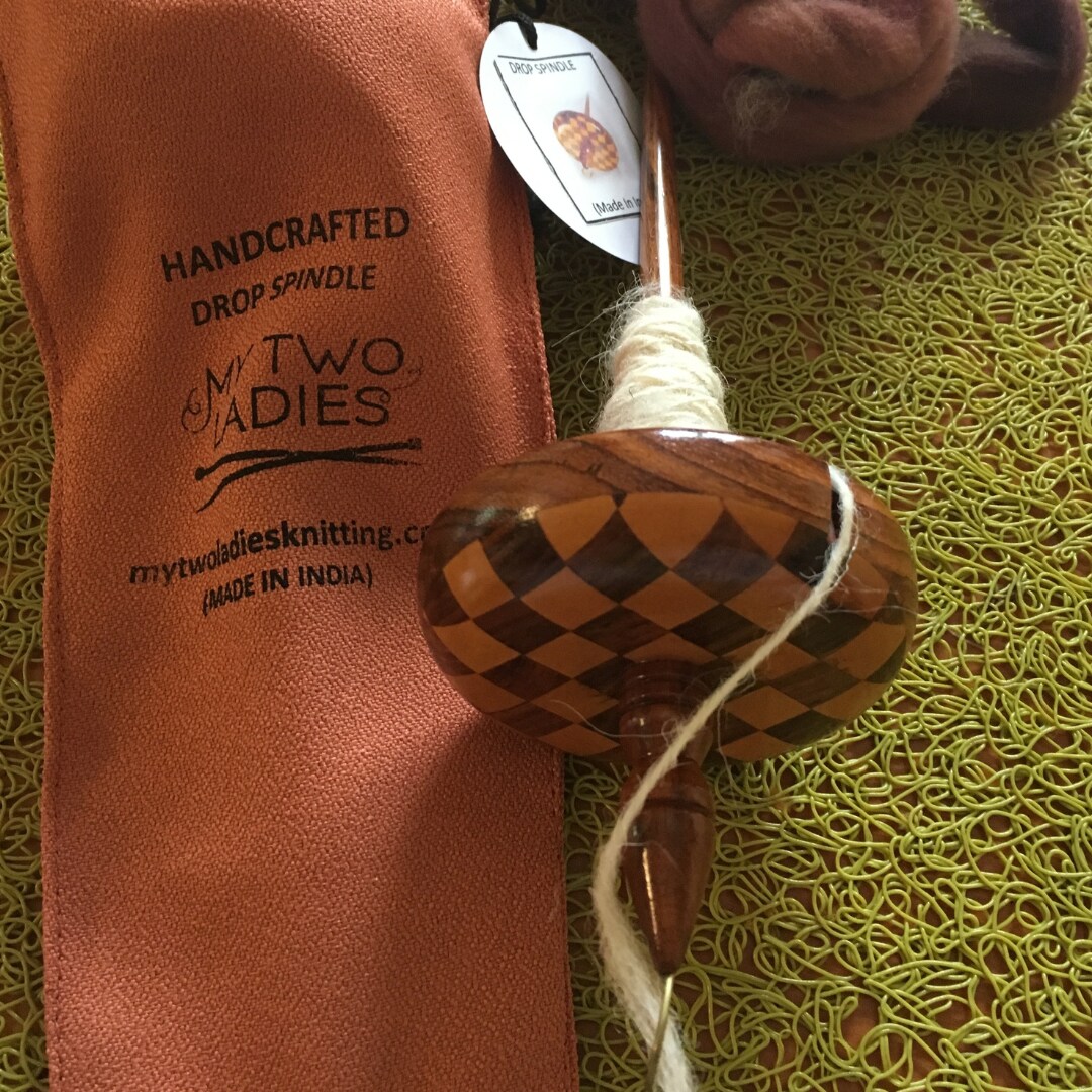 My Two Ladies | Top Whorl Drop Spindle Kit | w/Orange Pouch