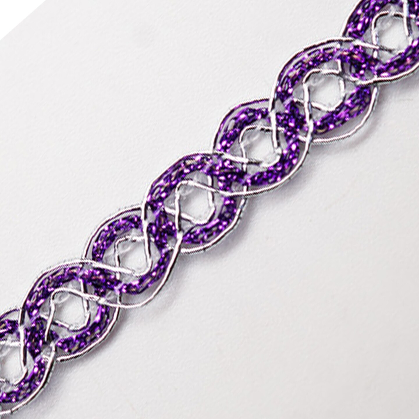 1/2&#x22; x 30 Yards Purple/Silver Braided Trim Pack of 5