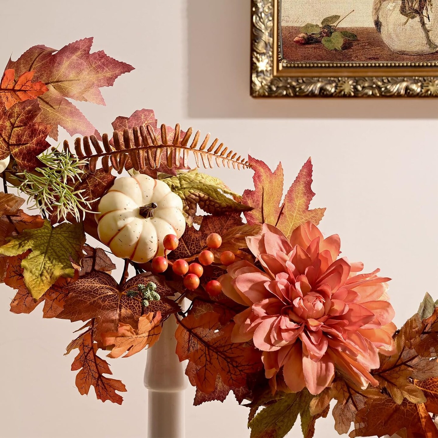6 FT Fall Garland with Lights