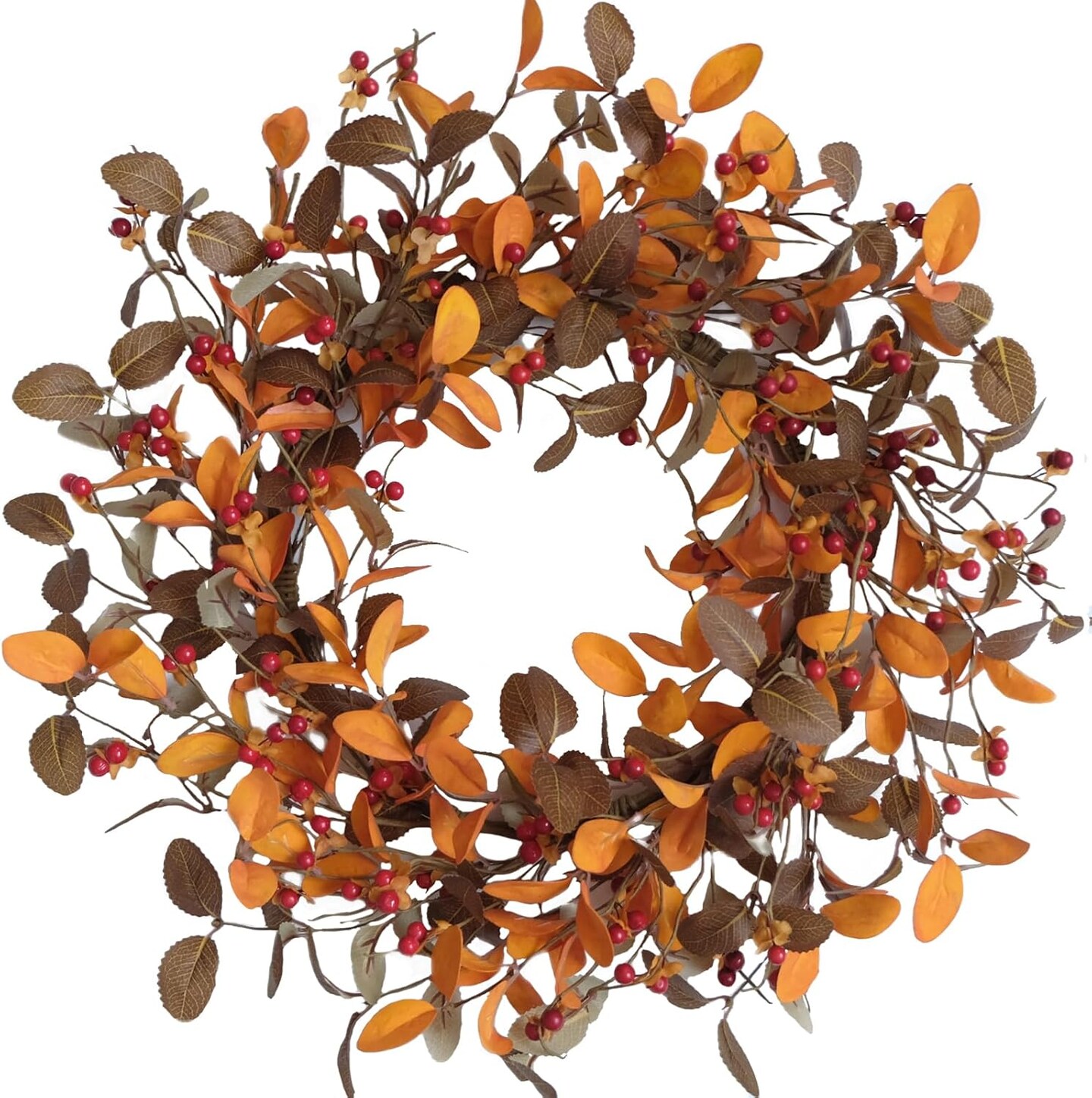 Artificial Fall Wreath with Olive Leaves &#x26; Berries