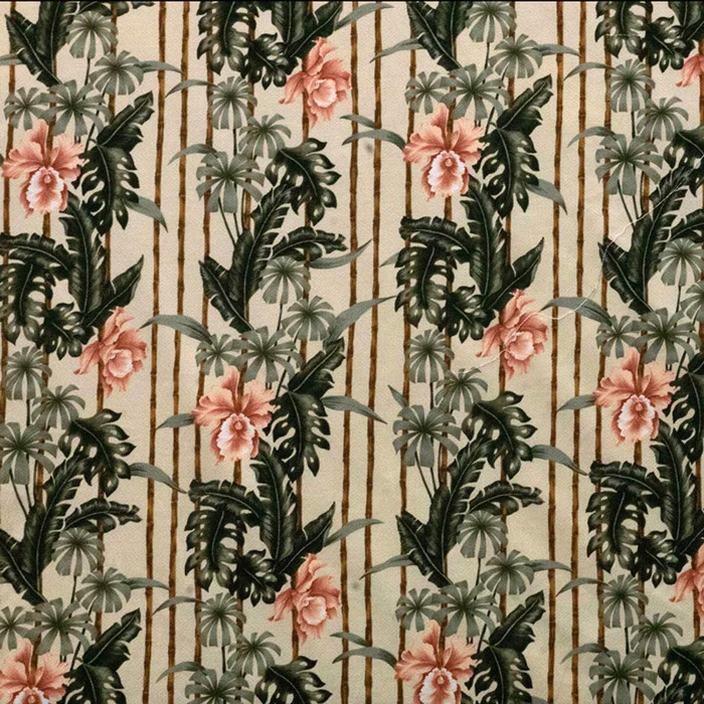 1 Yard Tropical Garden Upholstery Fabric 100% Cotton, 56-58 Inches Wide