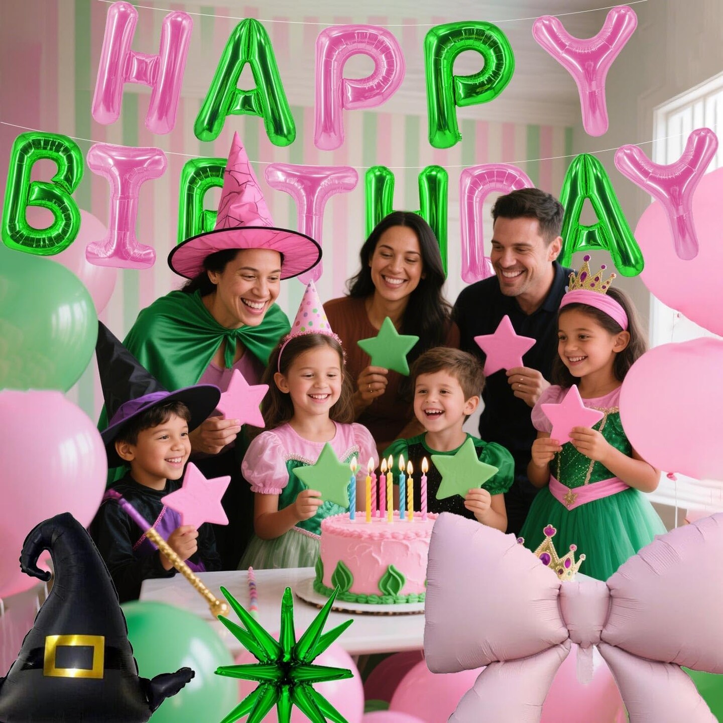 Wicked Balloons Wicked Birthday Decorations Balloons Green Pink