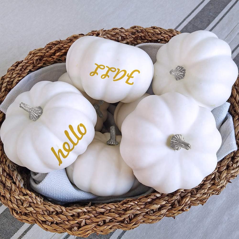 8 Pcs White Mini Artificial Pumpkins