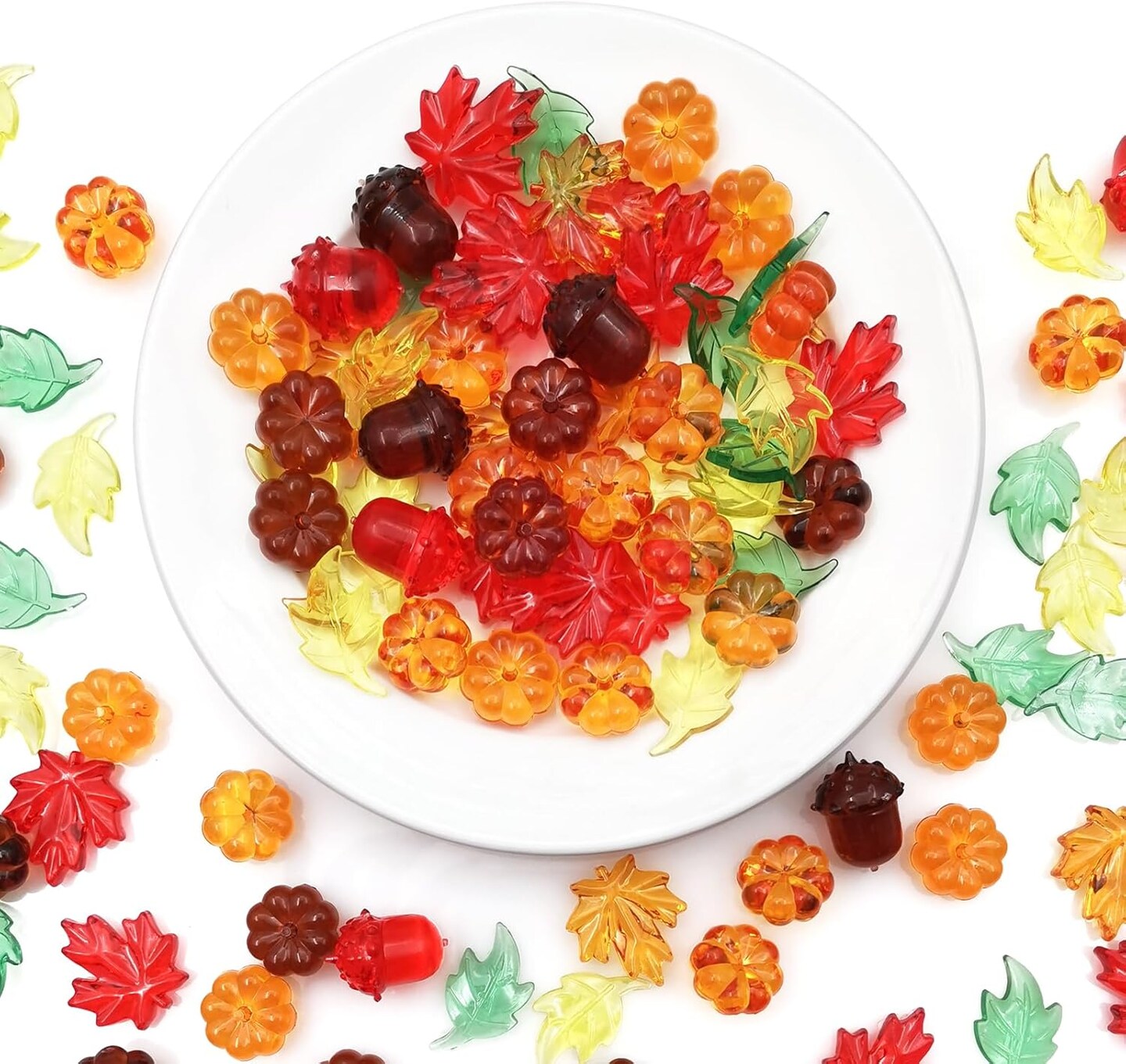 125 Pieces Fall Acrylic Pumpkin for Table Scatter