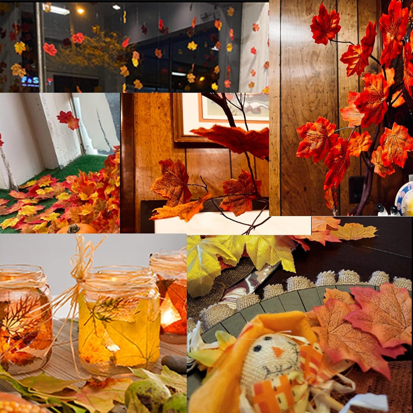 Artificial Maple Leaves 6 Colors Fall Leaves