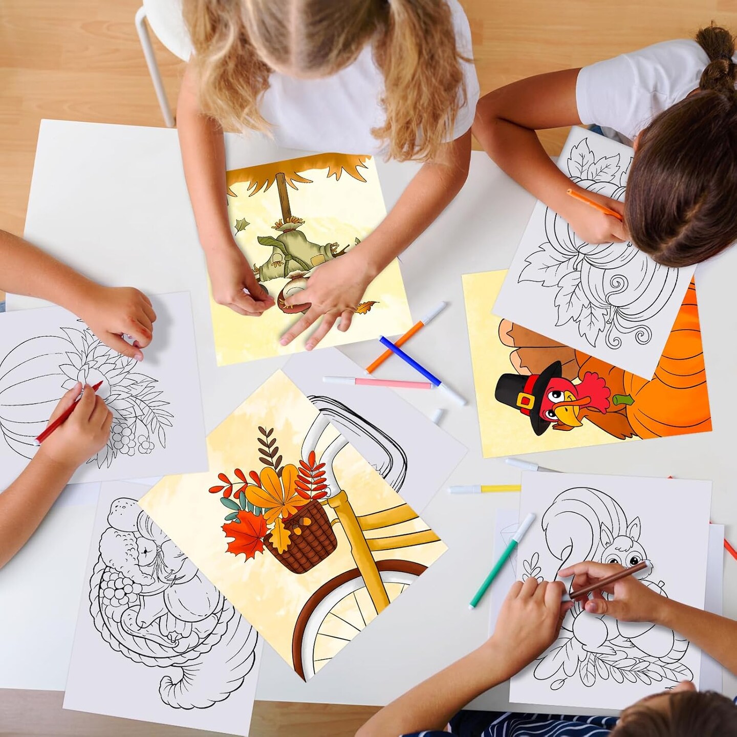 36PCS Fall Coloring Pages for Kids