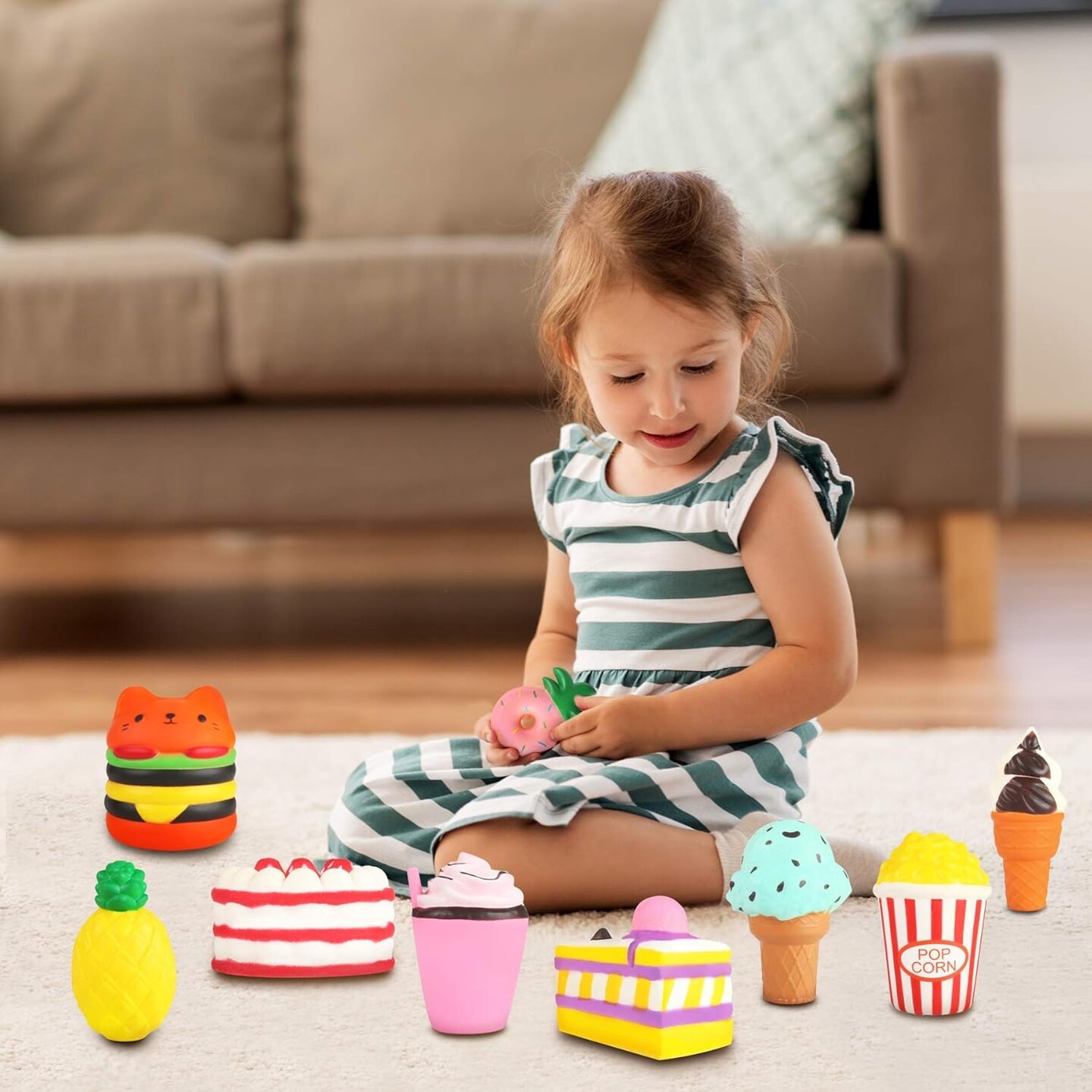 Jumbo Slow Rising Scented Squishy Toys – Cute Mini Soft Charm Strap Toys – Multi-Color, Assorted Present Squishys
