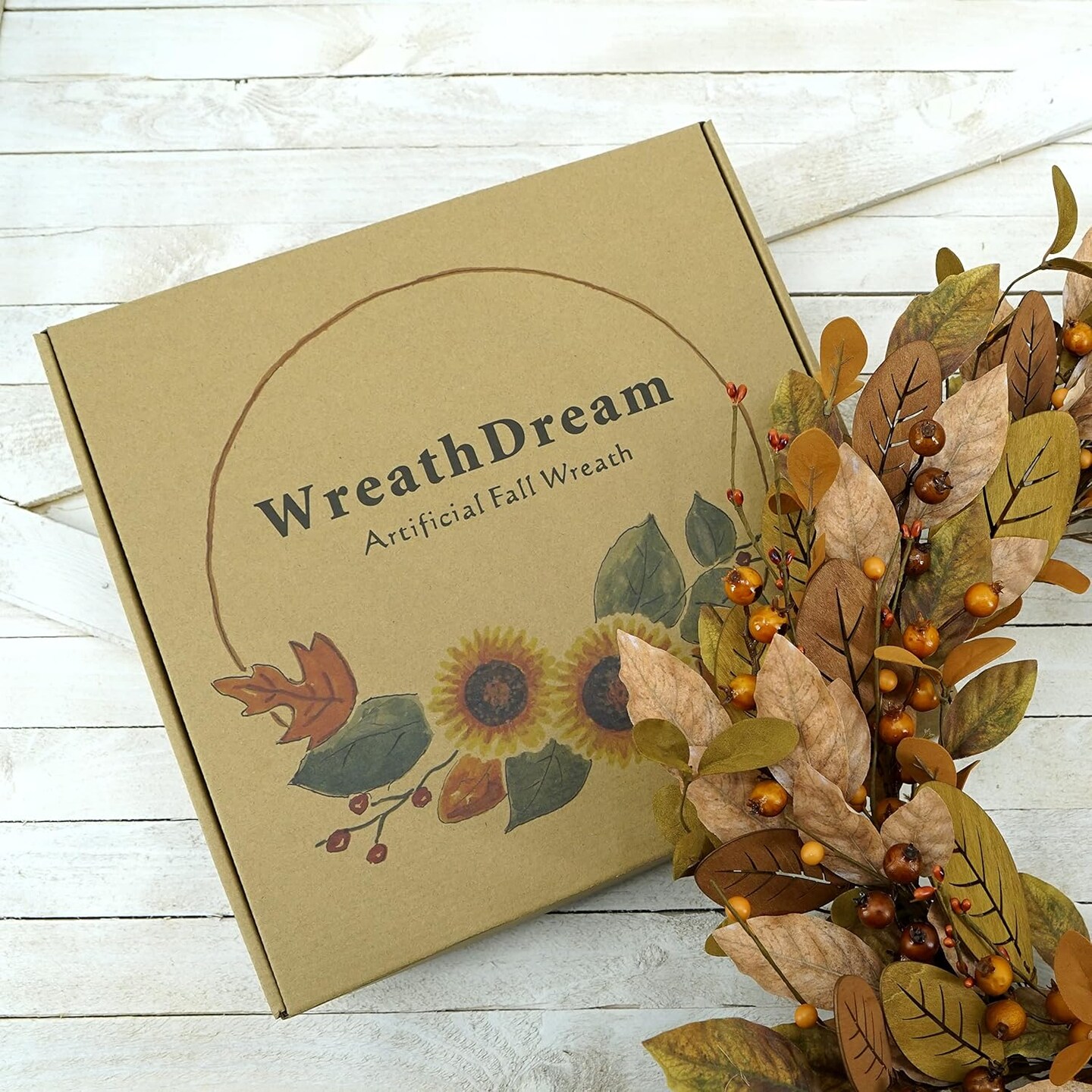 20&#x27;&#x27; Fall Wreath Autumn Wreath for Front Door