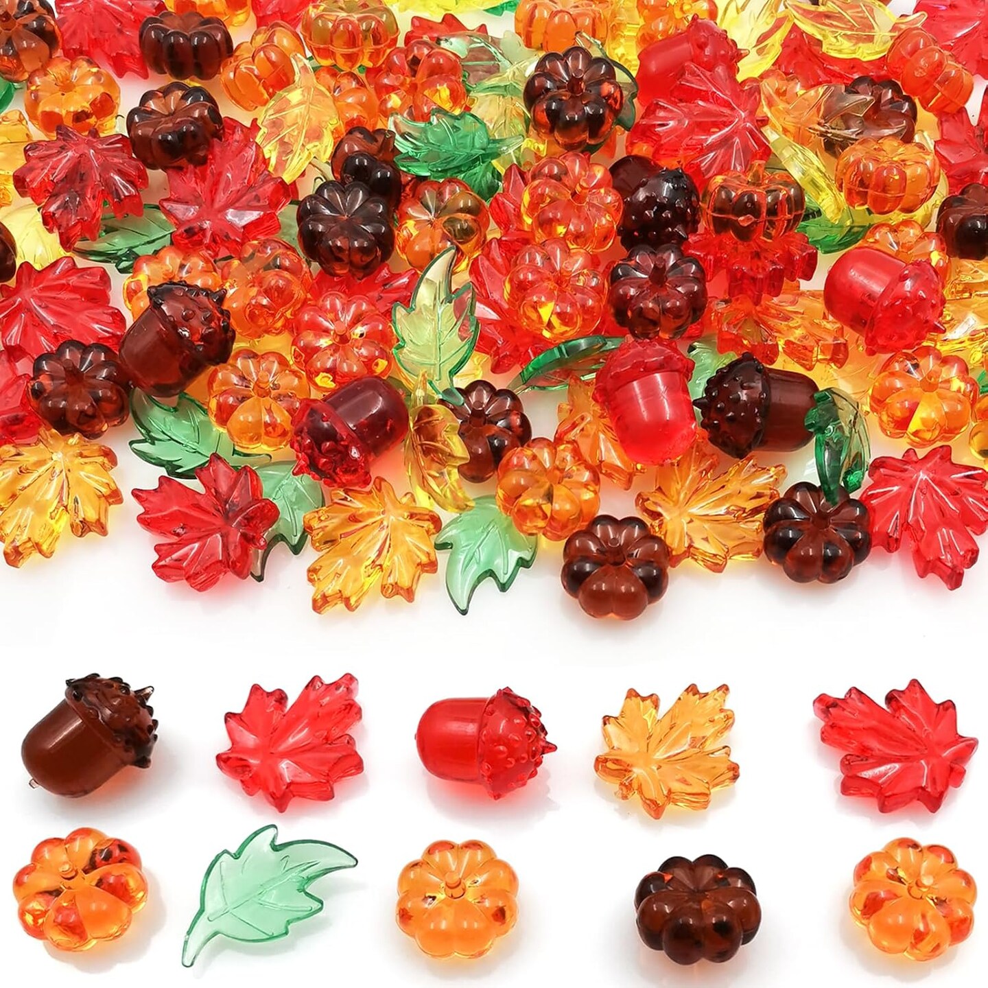 125 Pieces Fall Acrylic Pumpkin for Table Scatter
