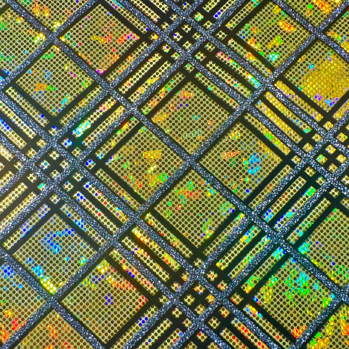 1 Yard Flocking Glitter Hologram Nylon Spandex Fabric for Stage Outfits, Festival Wear, and Performance Apparel