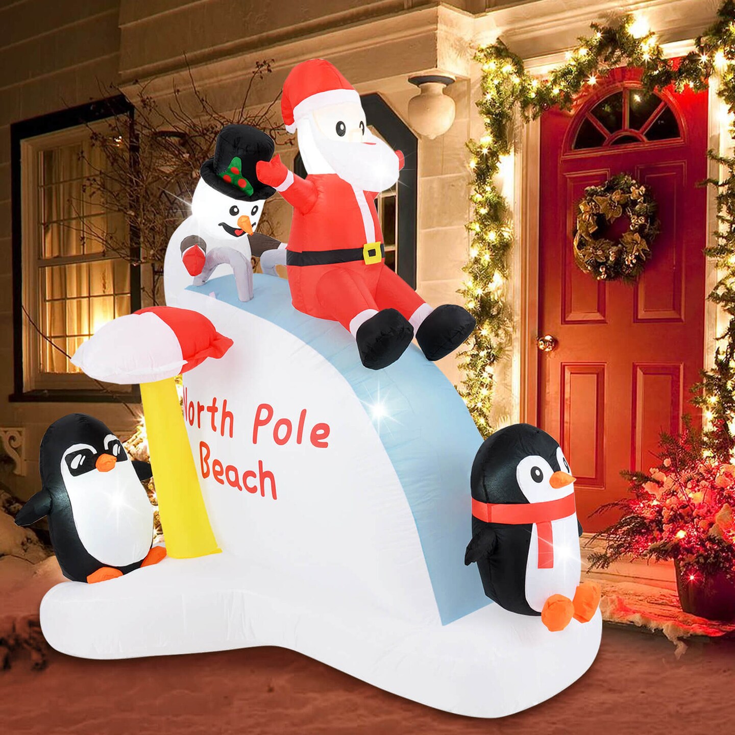 Costway 6 Ft Christmas Inflatable with LED lights Indoor/Outdoor Lighted Xmas Inflatable