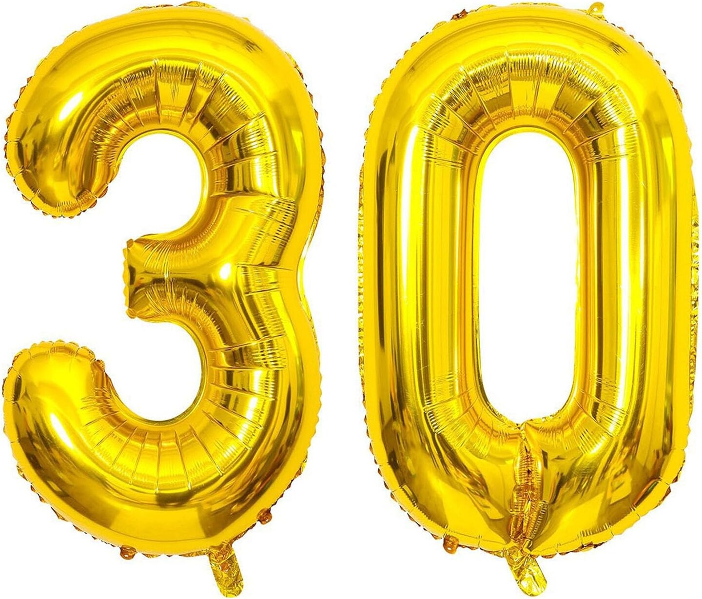 30th Birthday Decorations – Gold Jumbo Number 30 Foil Balloons with 16” Gold “Happy Birthday” Banner for Him & Her, 30 Years Old Party Supplies (Gold)