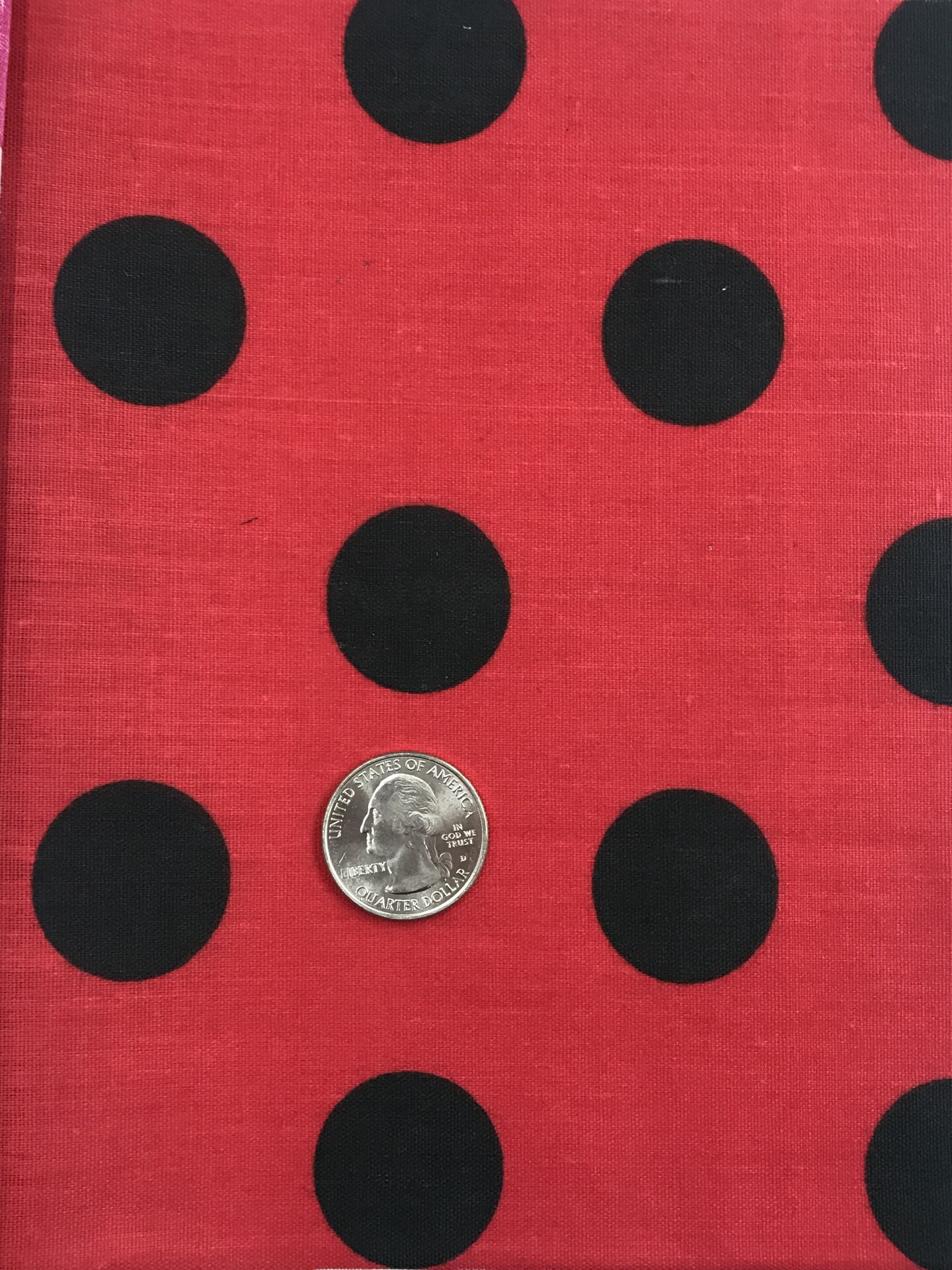 1 Yard Red Poly Cotton Fabric with Black Dots for Sewing Crafts Dresses 59/60″ Width
