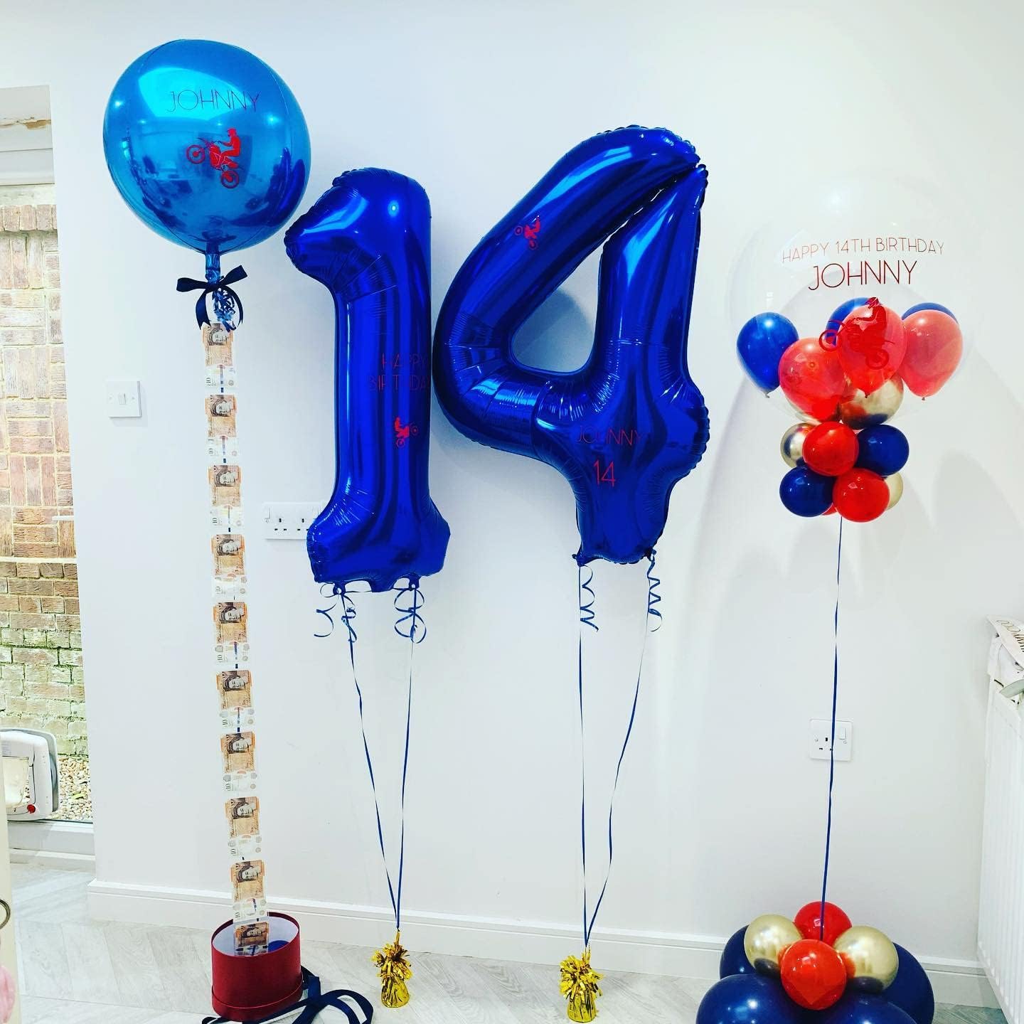 40 Inch Navy Blue 14 Number Balloons -Navy Blue 14
