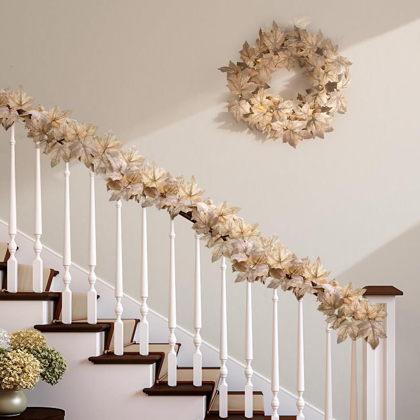 2 Pack Lighted Fall Garlands - 8.2Ft