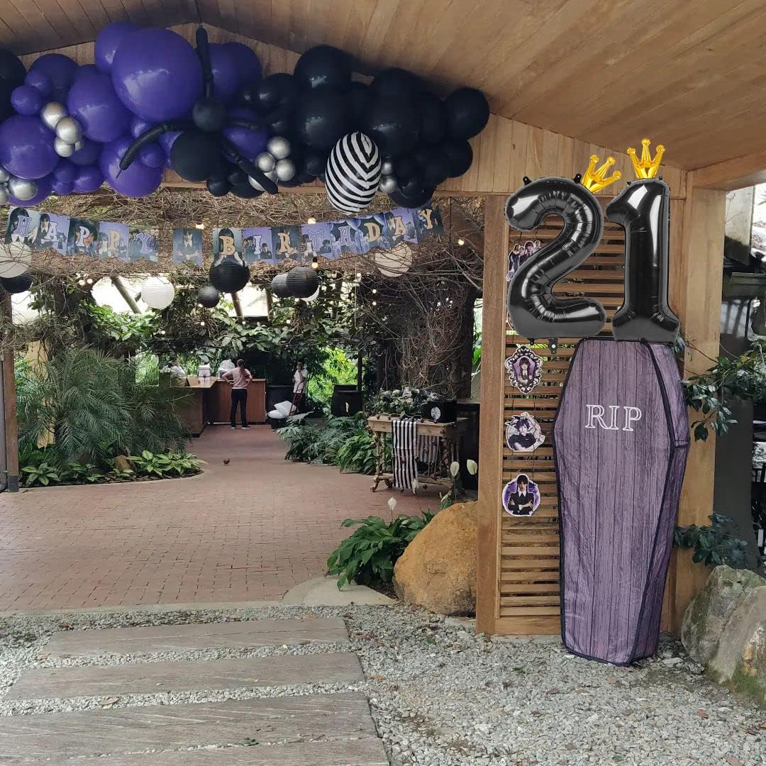 Black Number 21 Balloon – 40 Inch 21st Birthday Party Decorations for Girls & Boys (Black)