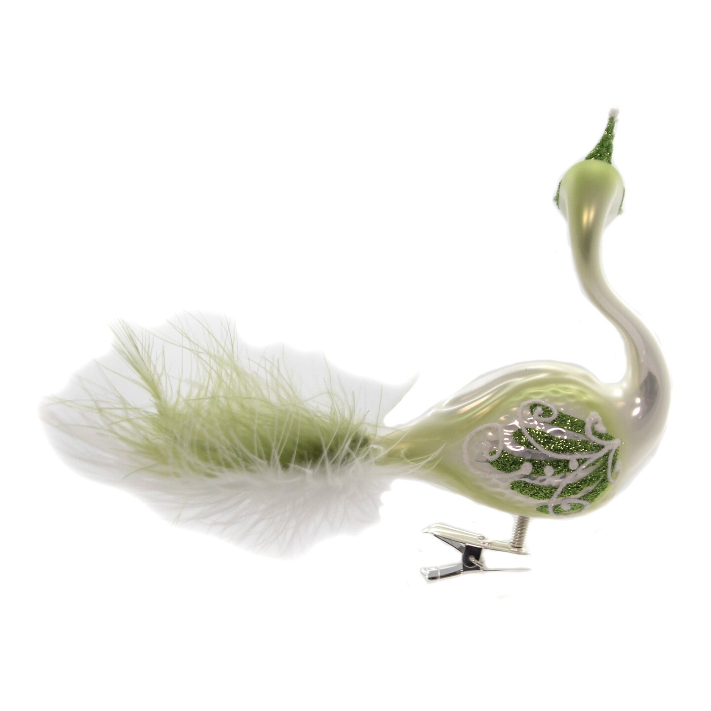 Golden Bell Collection 4.25 In Green Ombre Clip On Peacock Christmas Tree Ornament , Christmas Decor Ornament Bird Feather Crown