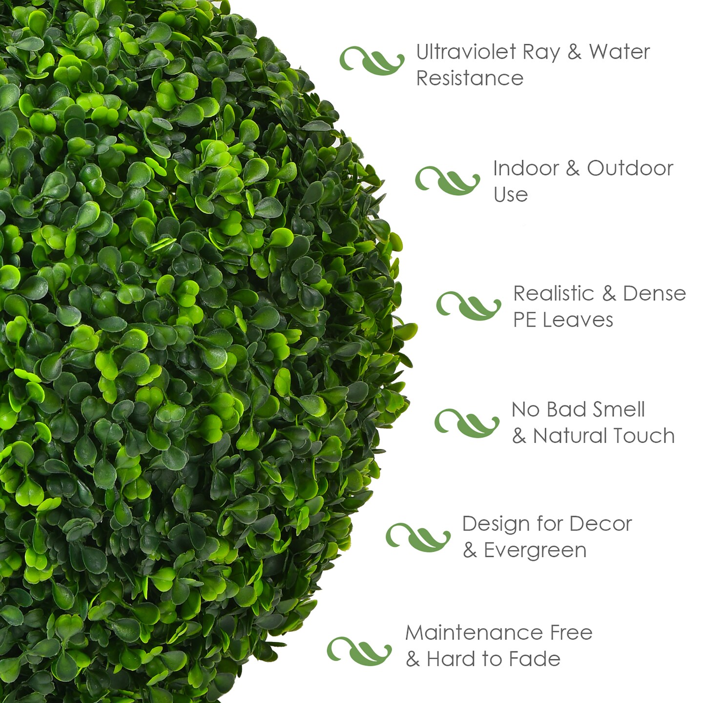 Costway 2 PCS 15.7&#x27;&#x27; Artificial Boxwood Topiary Balls UV Protected Indoor Outdoor