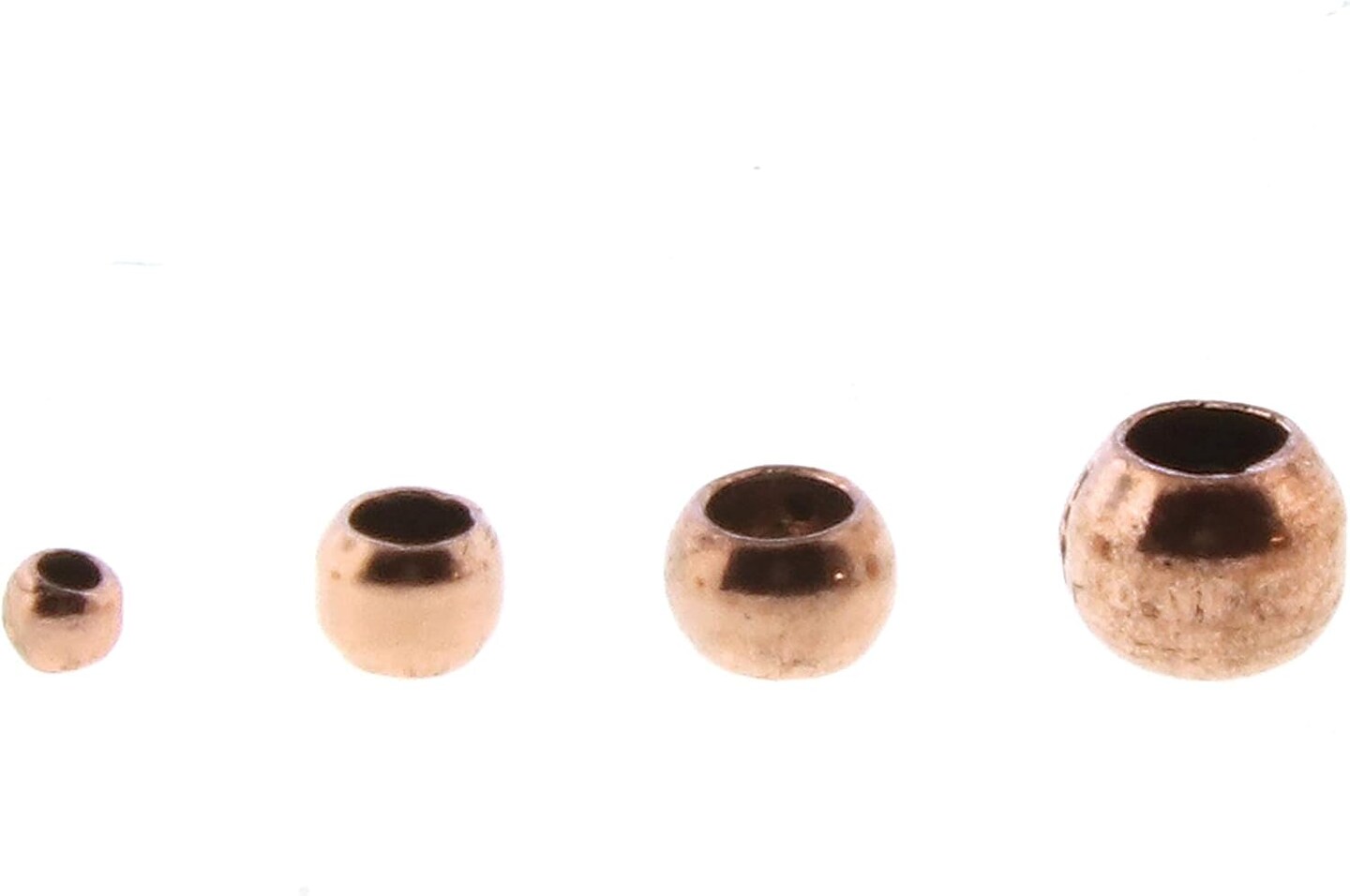 The Beadsmith Basic Elements Crimp Beads, 4 Vials in Assorted Sizes, Copper Color, Uniform Round Shape, No Sharp Edges, Designed to Secure The Ends of Jewelry Stringing Wires and Cables