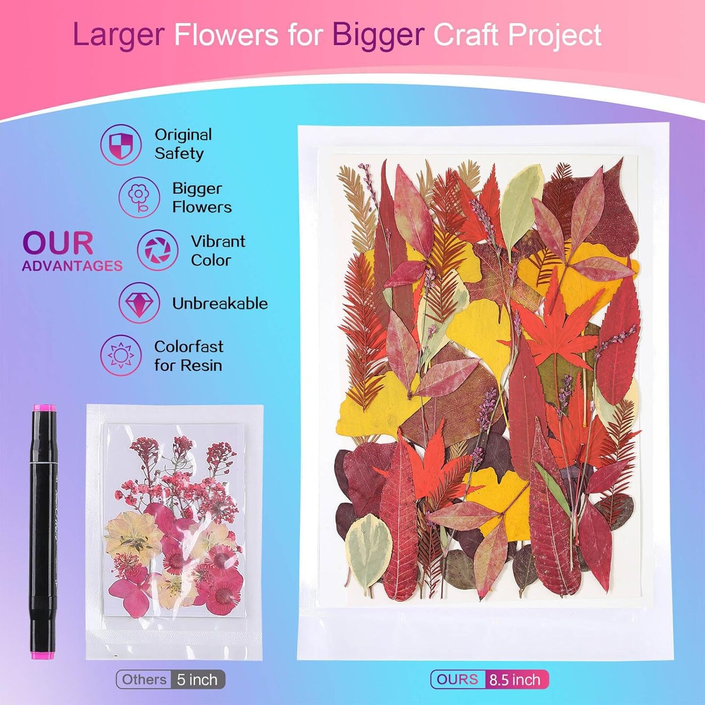 A5 Large Bulk Fall Dried Pressed Leaves