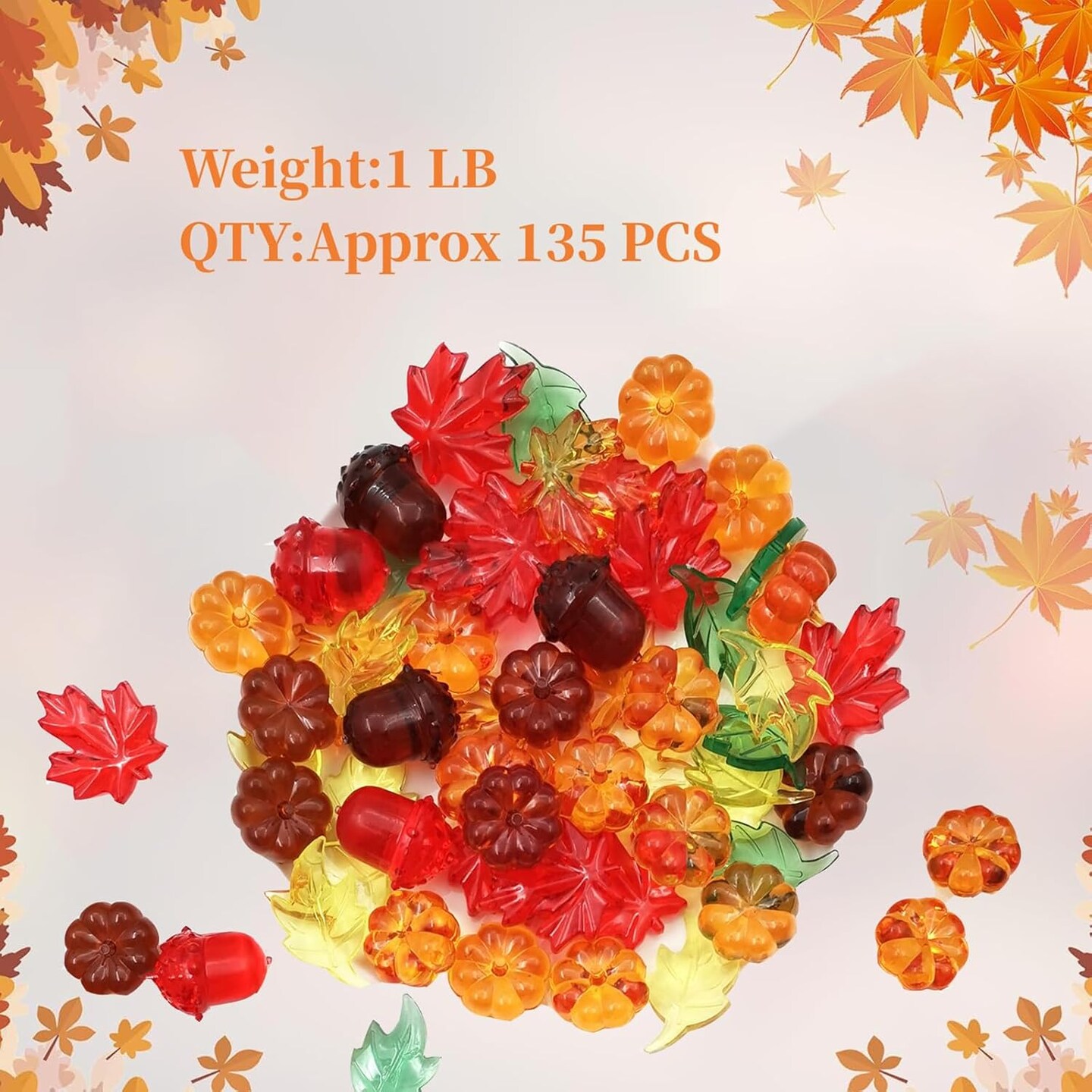 125 Pieces Fall Acrylic Pumpkin for Table Scatter
