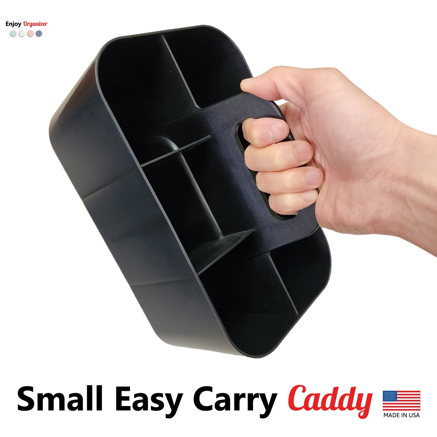 Enjoy Organizer | 3 Small Stackable and Portable Simple 6-Compartment Art Caddy Storage- Made In USA