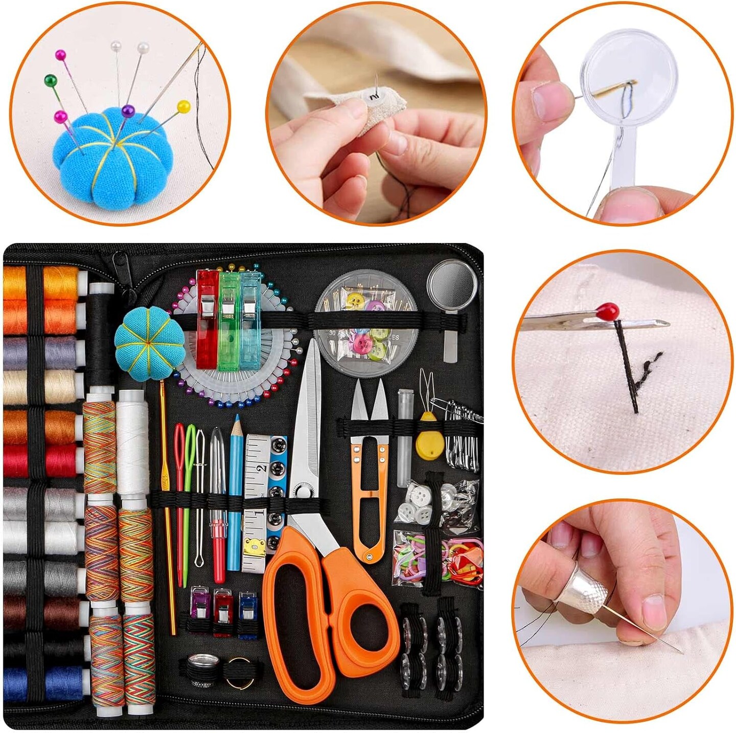 Sewing Kit for Adults &#x2013; 43XL Thread, Needles &#x26; Scissors | Travel &#x26; Home Use