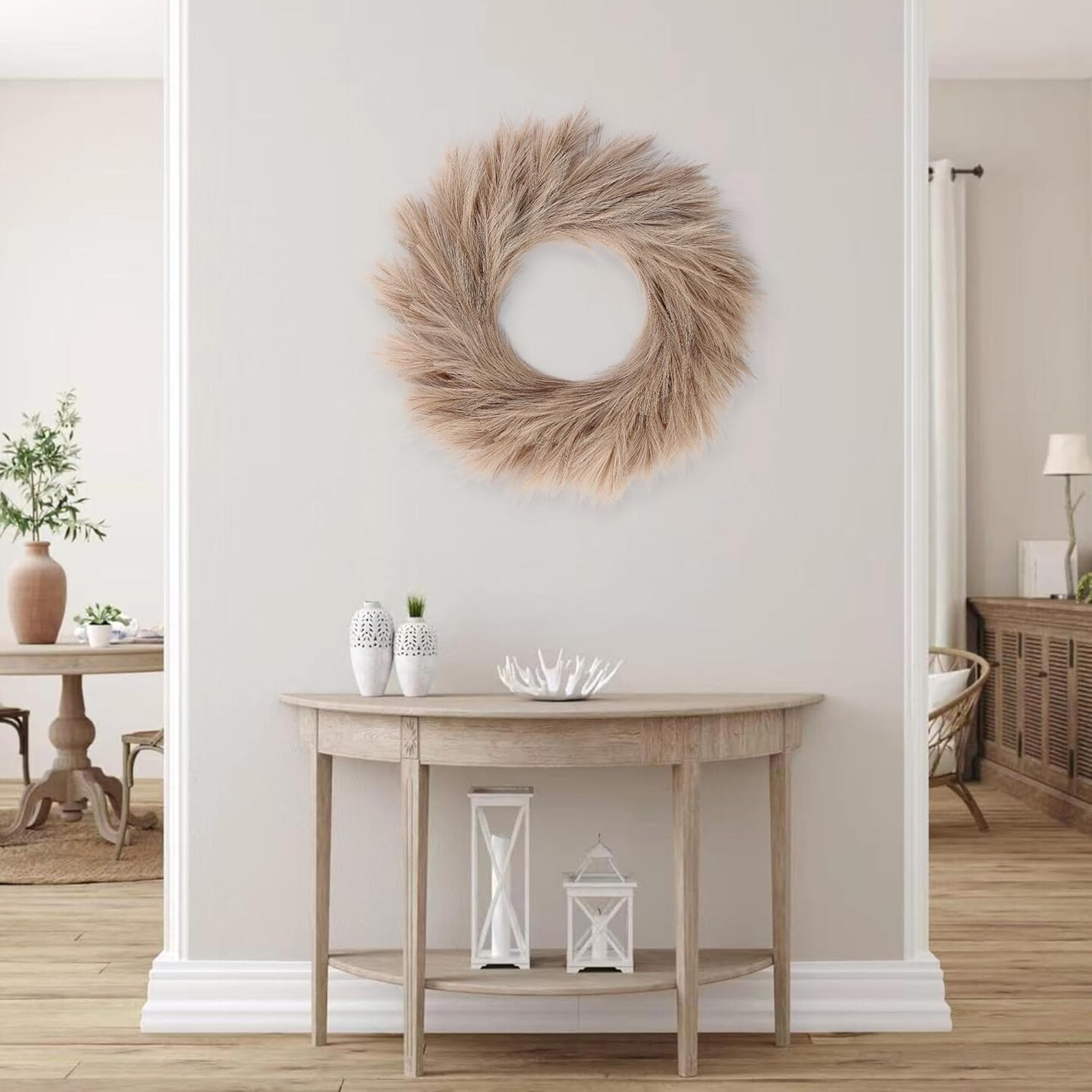 26&#x2019;&#x2019; Faux Pampas Grass Wreath