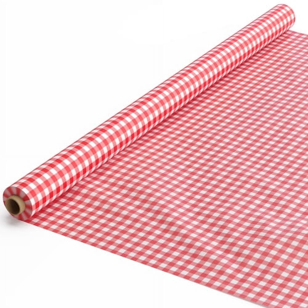 Exquisite Plastic Table Cover Roll – 40" x 100' Disposable Tablecloth Roll – Premium Thick 0.5 MIL Plastic Banquet Roll – Party Table Cover Roll for Events & Catering