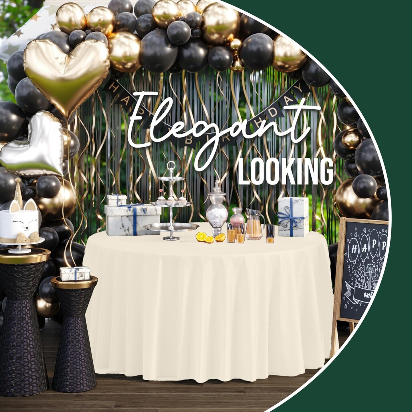 Bulk Pack Plastic Table Cloth - 120 Inch Round Disposable Tablecloth for Parties - Round Tablecloth - Disposable Table Cloths for Parties-Exquisite Party Solids